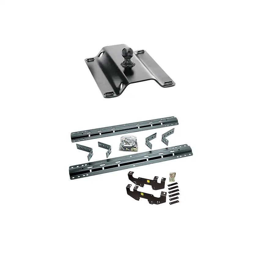2010-2010 Dodge Ram 3500 Except Mega Cab & w/Overload Springs Reese 25K Fifth Wheel Gooseneck Plate w/ Universal Rail Kit & Custom Fit Brackets