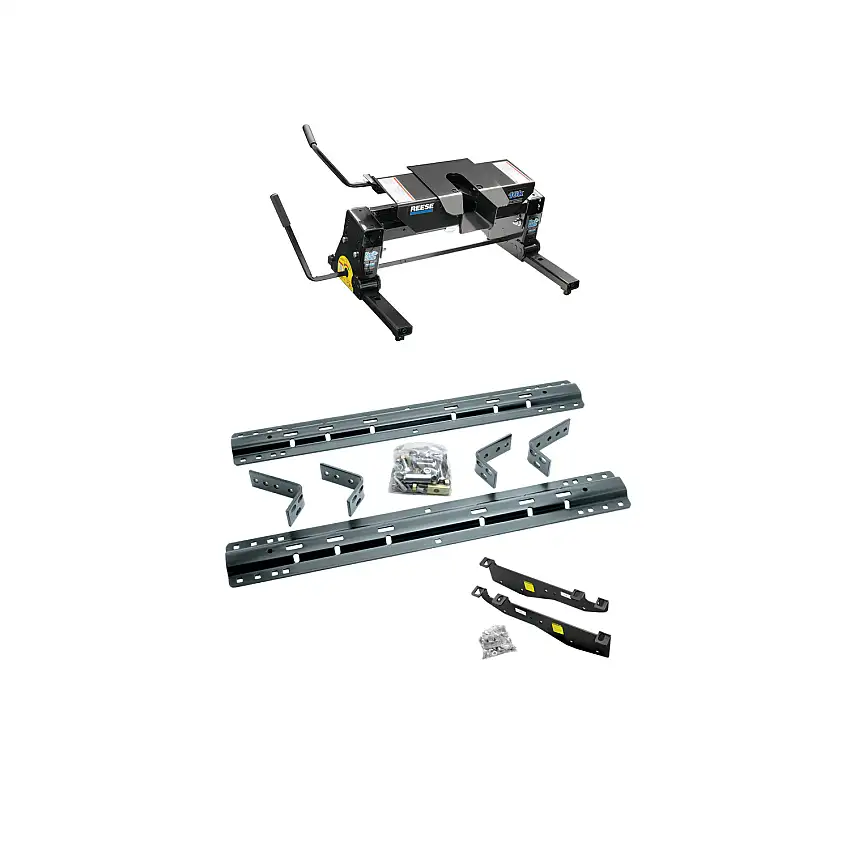 1999-2001 Ford F-350 Super Duty Except Cab & Chassis Reese 16K Slider Fifth Wheel, Dual Jaw, Complete System, Square Tube Slider (Includes Rails & Custom Fit Brackets)