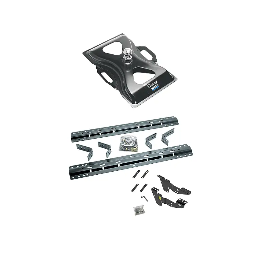 2007-2013 GMC Sierra 1500 Reese The Goose 25K Fifth Wheel Gooseneck Plate w/ Universal Rail Kit & Custom Fit Brackets