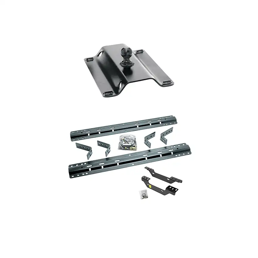 2011-2014 GMC Sierra 3500 HD Reese 25K Fifth Wheel Gooseneck Plate w/ Universal Rail Kit & Custom Fit Brackets