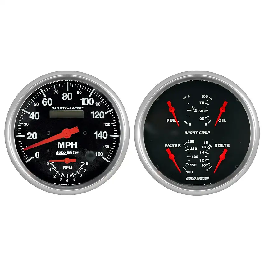 AutoMeter Products 3505 GAUGE KIT; 2 PC.; QUAD/TACH/SPEEDO; 5in.; SPORT-COMP