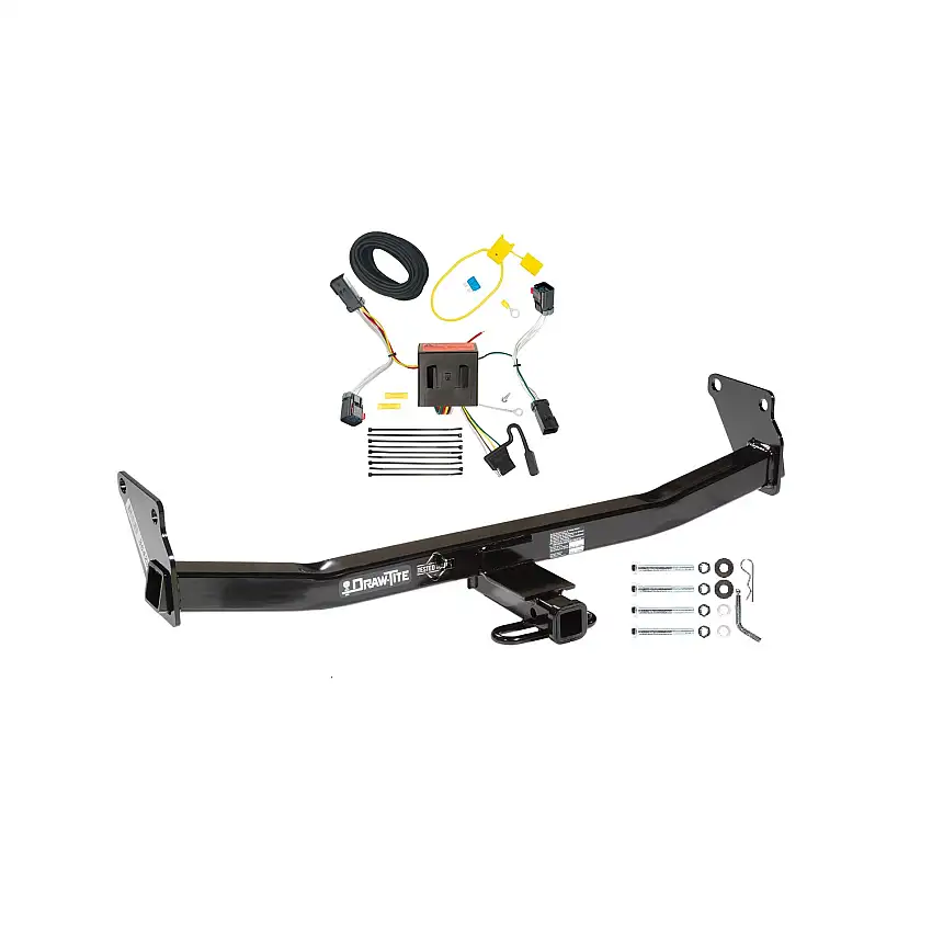 2011-2017 Jeep Compass (Old Body Style) Draw-tite Class 2 Trailer Hitch, 1-1/4 Inch Square Receiver Bundle w/ Plug-n-Play T-One Wiring Harness