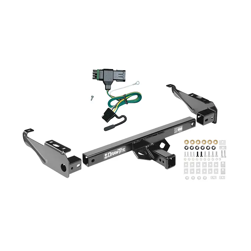 1988-1999 Chevrolet C1500 Draw-tite Class 4 Multi-Fit Trailer Hitch, 2 Inch Square Receiver Bundle w/ Plug-n-Play T-One Wiring Harness