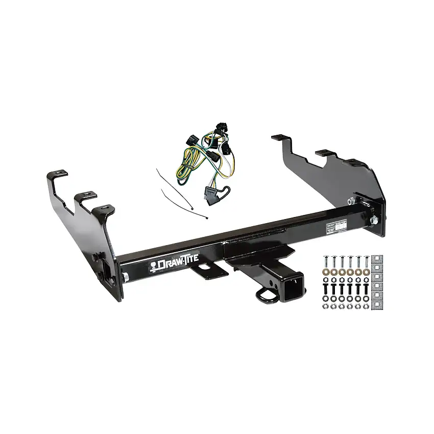 1995-2002 Dodge Ram 3500 w/Deep Drop Bumper Draw-tite Class 3 Trailer Hitch, 2 Inch Square Receiver Bundle w/ Plug-n-Play T-One Wiring Harness
