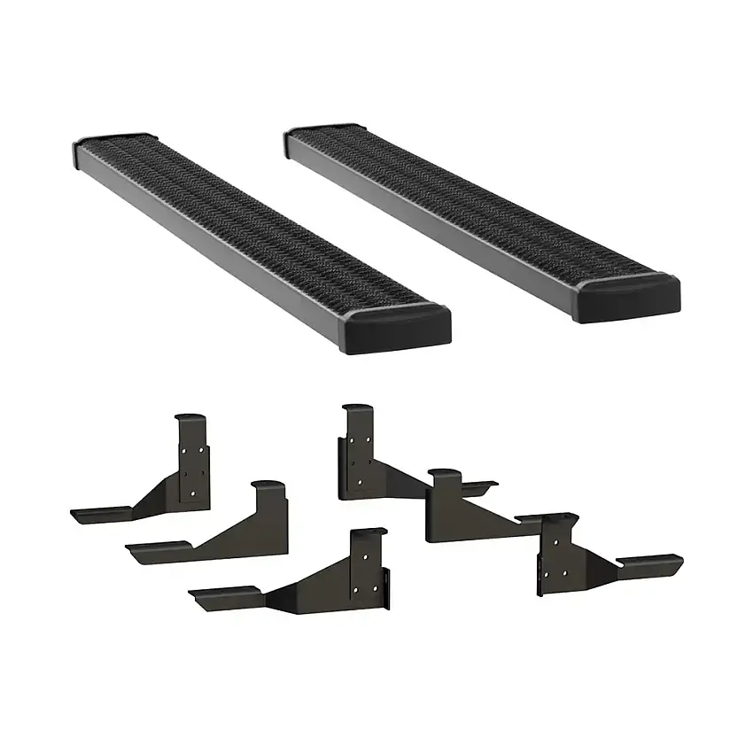 LUVERNE Grip Step 7" x 78" Black Aluminum Running Boards, Select Silverado, Sierra 415078-401743