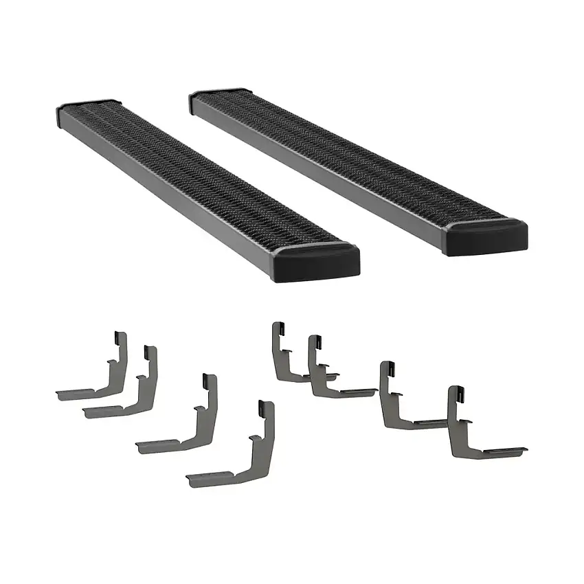 LUVERNE Grip Step 7" x 88" Black Aluminum Running Boards, Select Silverado, Sierra Crew 415088-401445