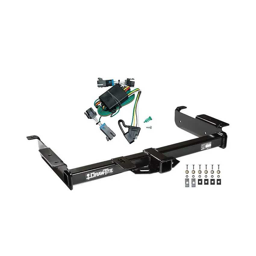2000-2002 Chevrolet Express 1500 Draw-tite Class 4 Trailer Hitch, 2 Inch Square Receiver Bundle w/ Plug-n-Play T-One Wiring Harness