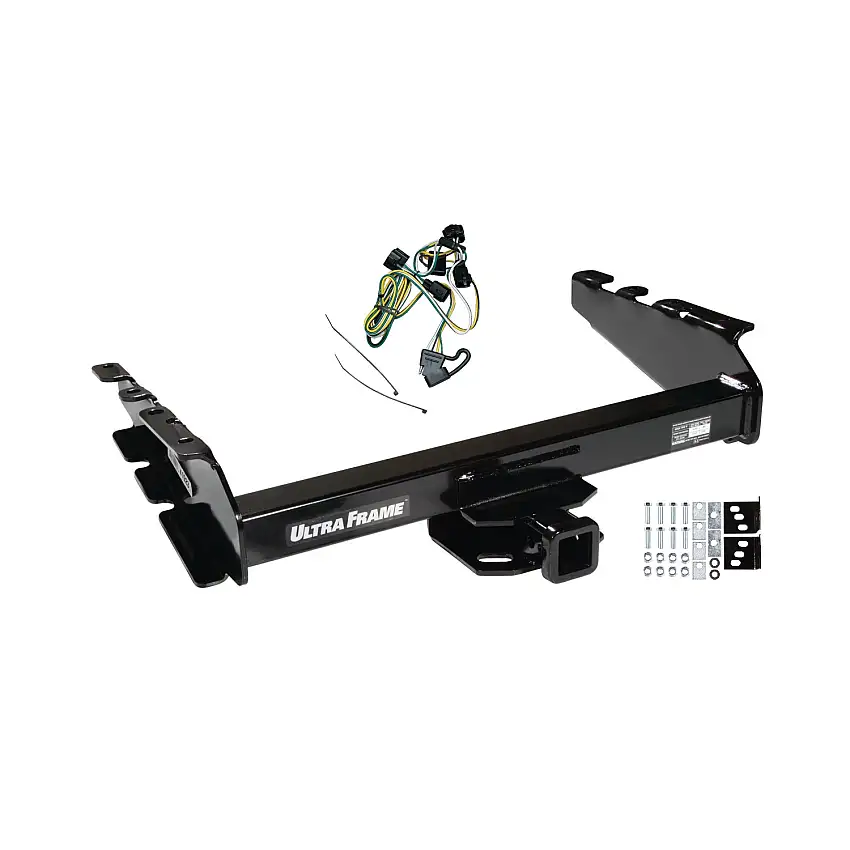1995-2002 Dodge Ram 2500 Draw-tite Class 5 Trailer Hitch, 2 Inch Square Receiver Bundle w/ Plug-n-Play T-One Wiring Harness