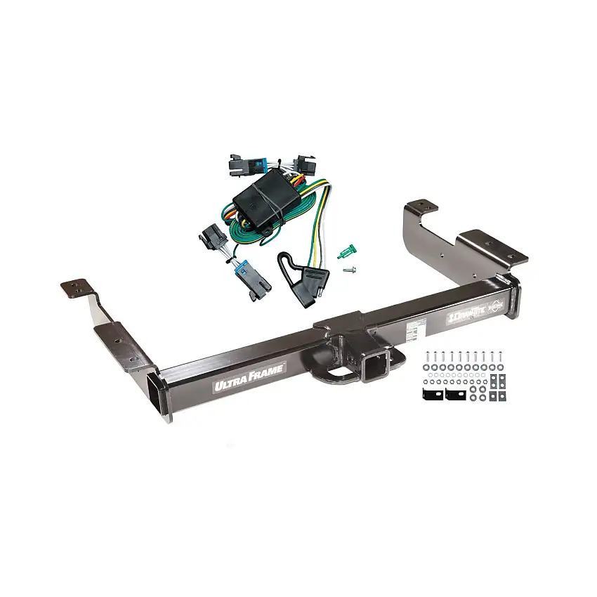 2000-2002 Chevrolet Express 2500 Draw-tite Class 5 Trailer Hitch, 2 Inch Square Receiver Bundle w/ Plug-n-Play T-One Wiring Harness