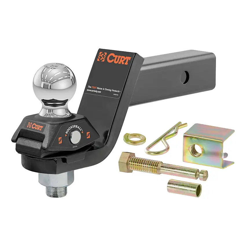 CURT RockerBall Cushion Hitch with 2" Ball (2" Shank, 7,500 lbs., 3" Drop) Trailer Hitch Ball