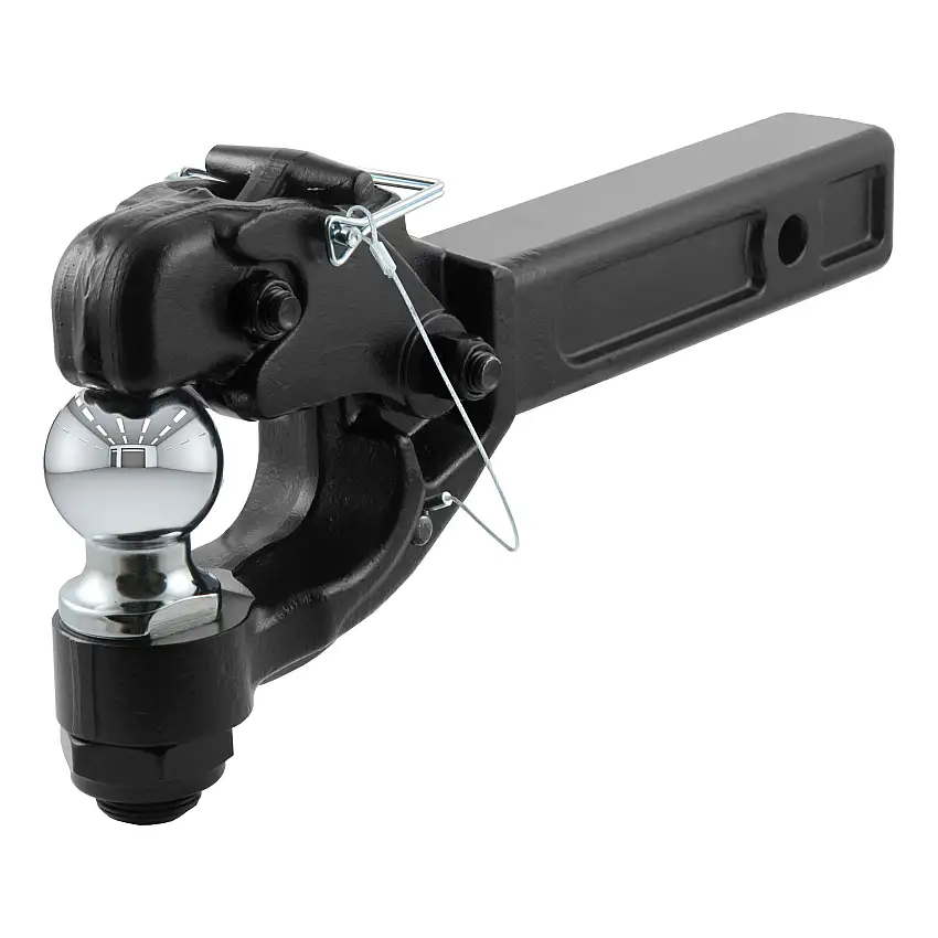 CURT Receiver-Mount Ball & Pintle Hitch (2" Shank, 2" Ball, 10,000 lbs.) Trailer Hitch Pintle Hook Mount