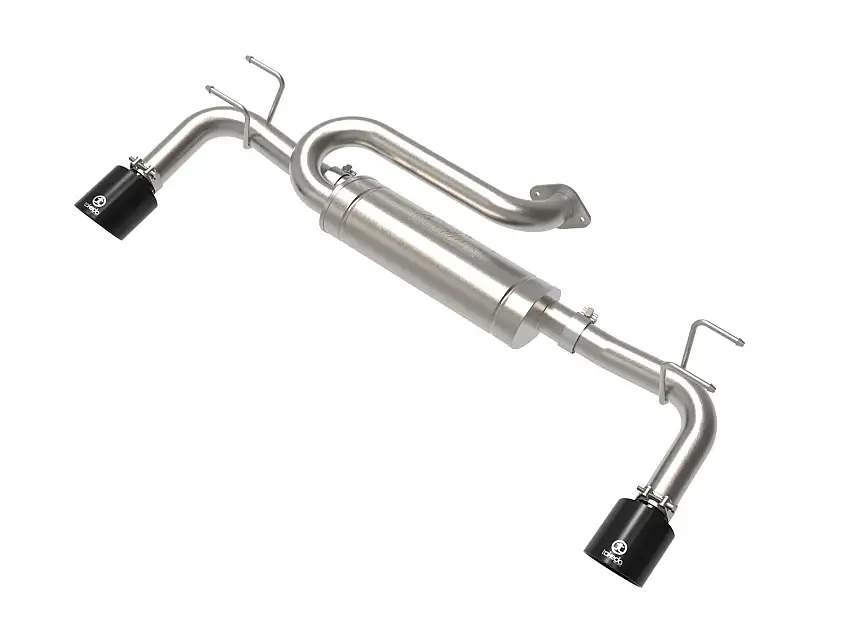 AFE 49-37036-B Takeda 2-1/2 IN 304 Stainless Steel Axle-Back Exhaust System w/ Black Tip