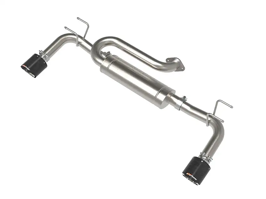 AFE 49-37036-C Takeda 2-1/2 IN 304 Stainless Steel Axle-Back Exhaust System w/ Carbon Tip