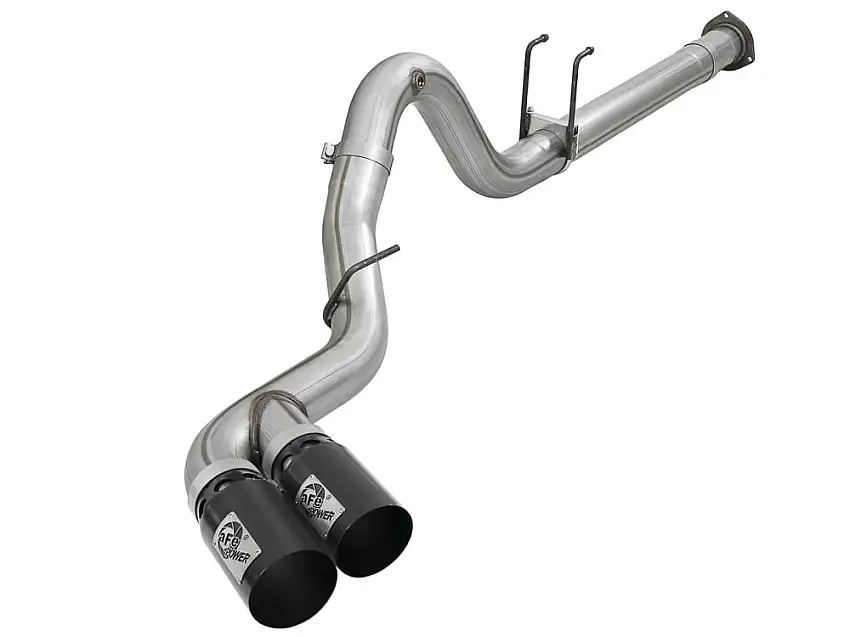 AFE Rebel XD Series 4" 409 Stainless Steel DPF-Back Exhaust Dual Tips 17-25 Ford 6.7L Powerstroke