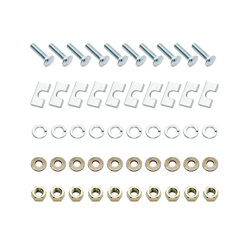 Reese Replacement Part, Installation Hardware for #58058 (10 - Bolt Design) (Contains: (10) Carriage Bolt 1/2 in.-13 x 2 in. GR5, (10) Hex Nut 1/2 in. -13 GR5, (10) 1/2 in. Plated Lockwasher, (10) Conical Washer 1/2 in. & (10) Block 5/16 in. x 1