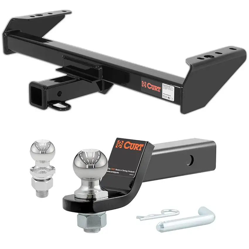 1975-1986 Chevrolet C30 Excluding 10 in. step bumper CURT Class 4 Trailer Hitch, 2" Receiver + 2" Ball + 1-7/8" Ball Kit