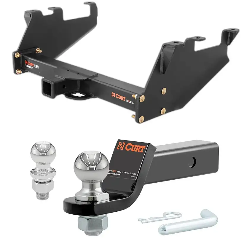 1988-2000 Chevrolet C2500 With 10" Step Bumper Xtra Duty CURT Class 5 Hitch, 2" Receiver + 2" Ball + 1-7/8" Ball Kit