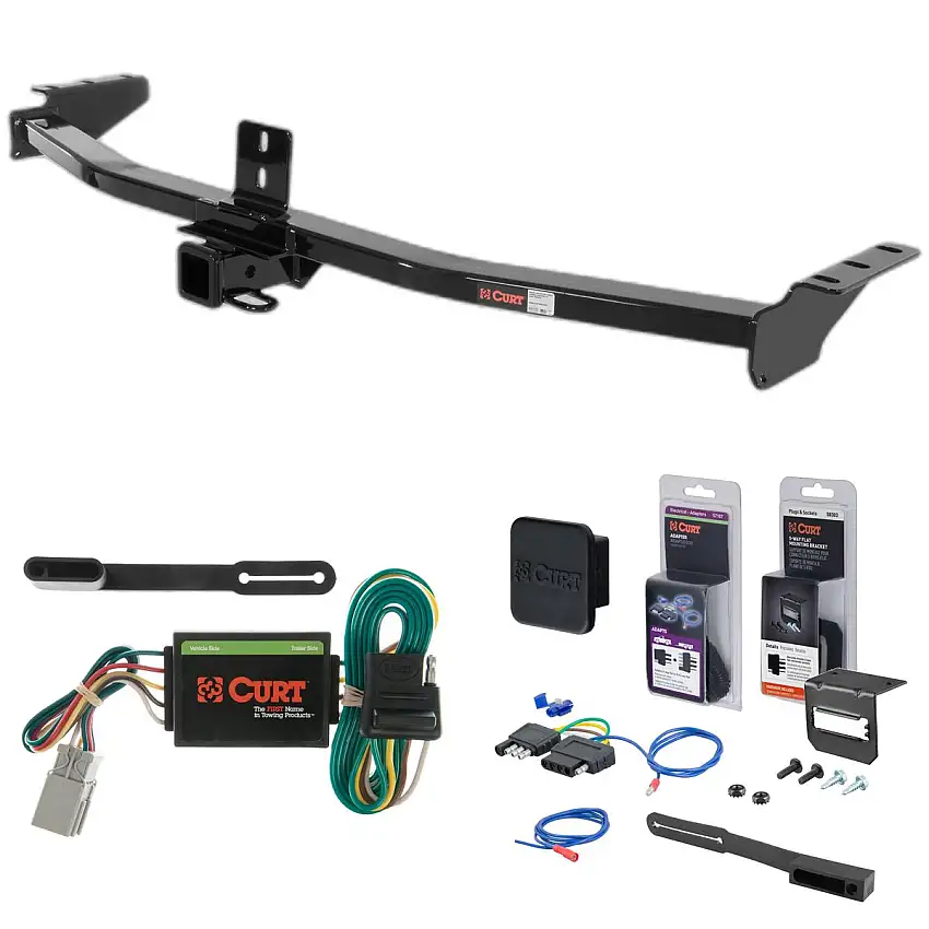 01 - 06 Acura MDX Curt 2" Class 3 Trailer Tow Hitch + 5-Flat Wiring Kit Tow Boat/Utility Trailer with Surge Brakes 13328