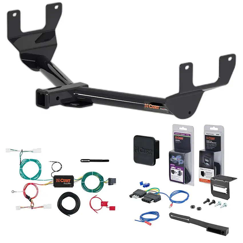 15 - 21 Lexus NX300h Curt 2" Class 3 Trailer Tow Hitch + 5-Flat Wiring Kit Tow Boat/Utility Trailer with Surge Brakes 13337