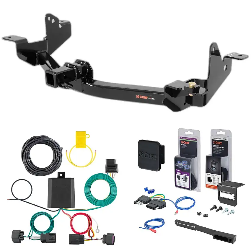 14 - 23 Ram ProMaster 3500 Standard length cargo van Curt 2" Class 3 Trailer Tow Hitch + 5-Flat Wiring Kit Tow Boat/Utility Trailer with Surge Brakes 13207