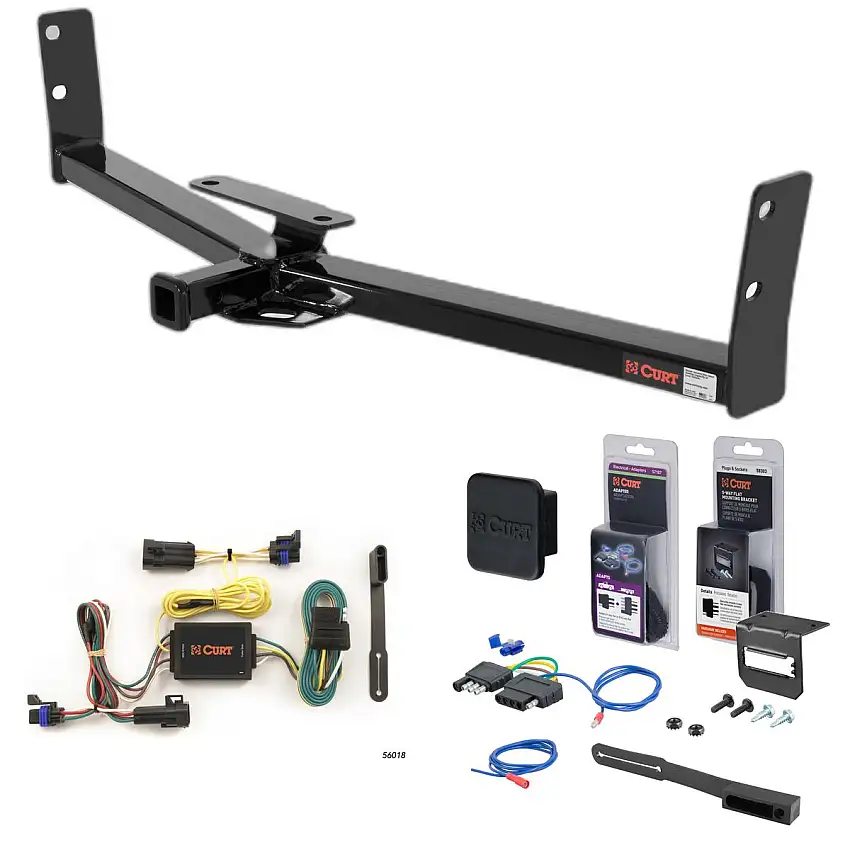02 - 07 Saturn Vue Curt 1-1/4" Class 2 Trailer Tow Hitch + 5-Flat Wiring Kit Tow Boat/Utility Trailer with Surge Brakes 12291
