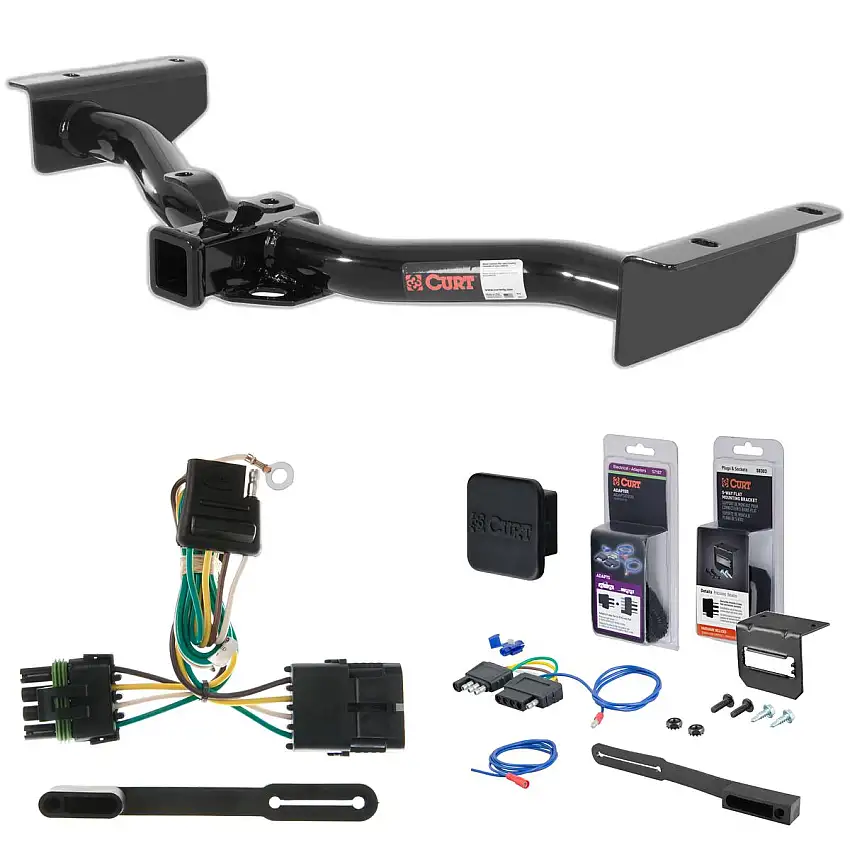 03 - 06 Chevrolet Suburban Curt 2" Class 3 Trailer Tow Hitch + 5-Flat Wiring Kit Tow Boat/Utility Trailer with Surge Brakes 13422