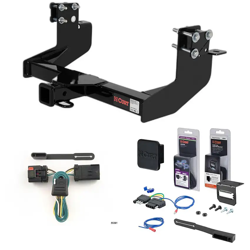 03 - 06 Dodge Sprinter 3500 140" WB with dual rear wheels Curt 2" Class 3 Trailer Tow Hitch + 5-Flat Wiring Kit Tow Boat/Utility Trailer with Surge Brakes 13265