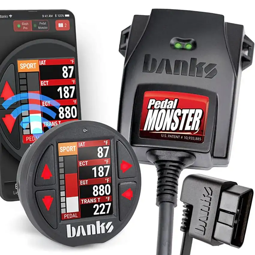 Banks PedalMonster Throttle Sensitivity Booster & iDash Data Pro System 07.5-19 GM 6.6L Duramax