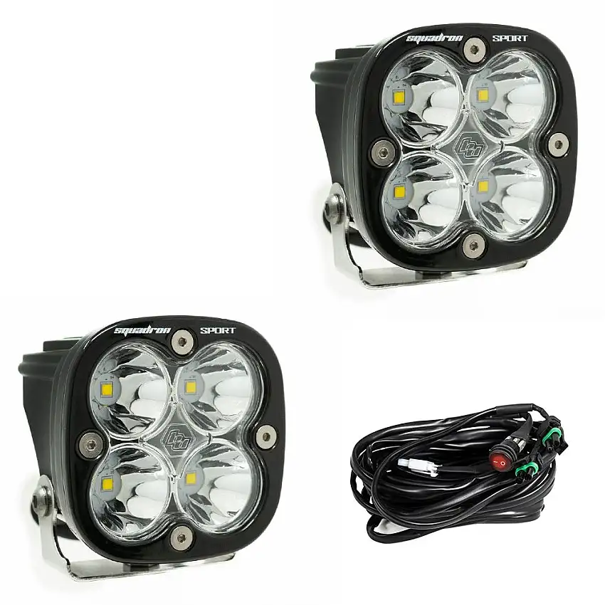 Baja Designs Squadron Sport Black LED Auxiliary Light Pod Pair 557801-