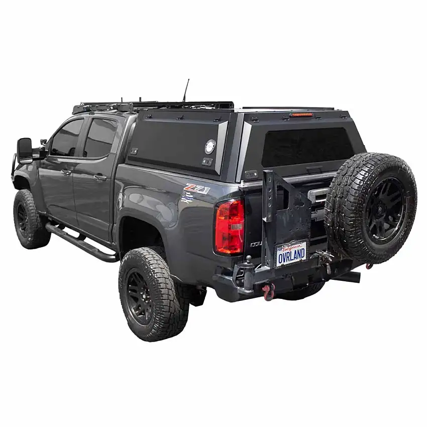 Overland Vehicle Systems Expedition Truck Cap W/Full Wing Doors, Front and Rear Windows & 3rd Brake Light for 15-22 GM Colorado/Canyon 5ft. Bed 70100005