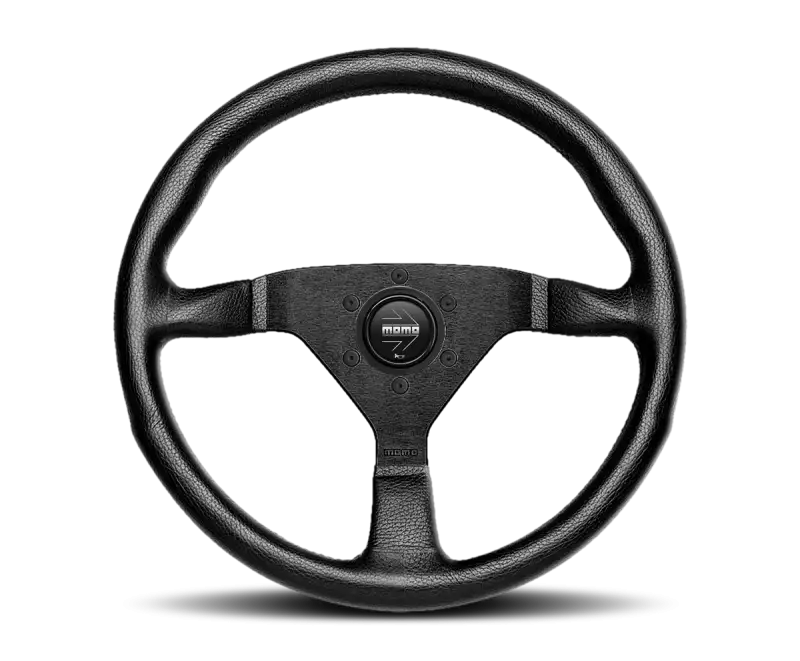 Momo Montecarlo Steering Wheel 350 mm - Black Leather/Black Stitch/Black Spokes