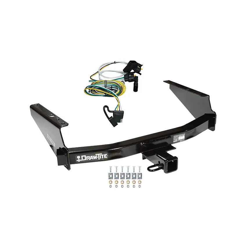 1997-2003 Ford F-150 Flareside Draw-tite Class 3 Trailer Hitch, 2 Inch Square Receiver Bundle w/ Plug-n-Play T-One Wiring Harness