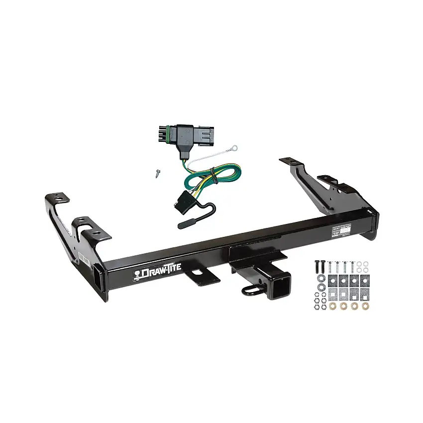1992-2000 Chevrolet C3500 Crew Cab Draw-tite Class 3 Trailer Hitch, 2 Inch Square Receiver Bundle w/ Plug-n-Play T-One Wiring Harness 75099