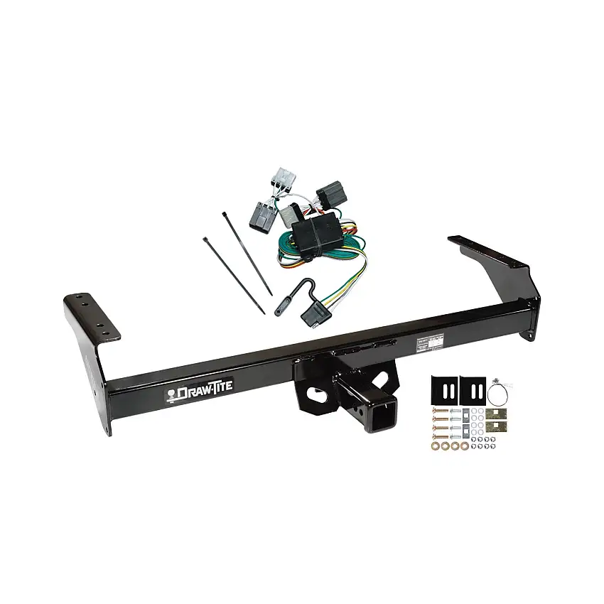 1995-1997 Nissan Pickup Draw-tite Class 3 Trailer Hitch, 2 Inch Square Receiver Bundle w/ Plug-n-Play T-One Wiring Harness