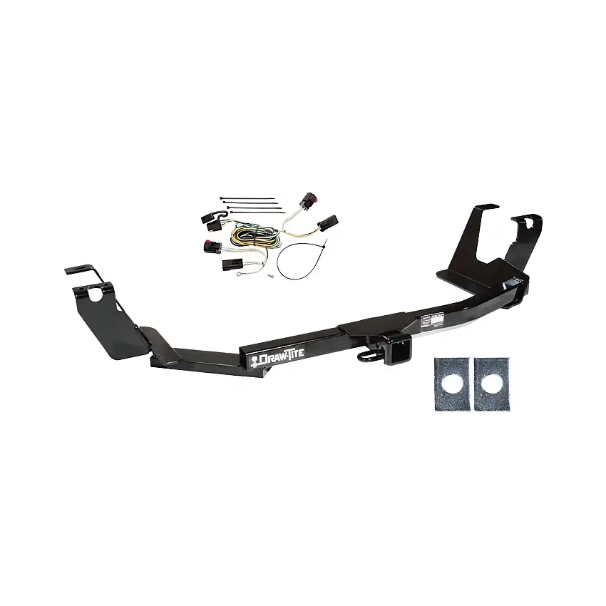 2005-2007 Dodge Grand Caravan w/Stow & Go Seats Draw-tite Class 3 Trailer Hitch, 2 Inch Square Receiver Bundle w/ Plug-n-Play T-One Wiring Harness