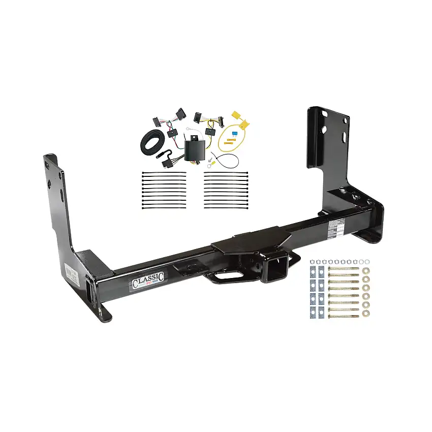 2007-2009 Freightliner Sprinter 2500 Except w/Factory Step Bumper Draw-tite Class 4 Trailer Hitch, 2 Inch Square Receiver Bundle w/ Plug-n-Play T-One Wiring Harness