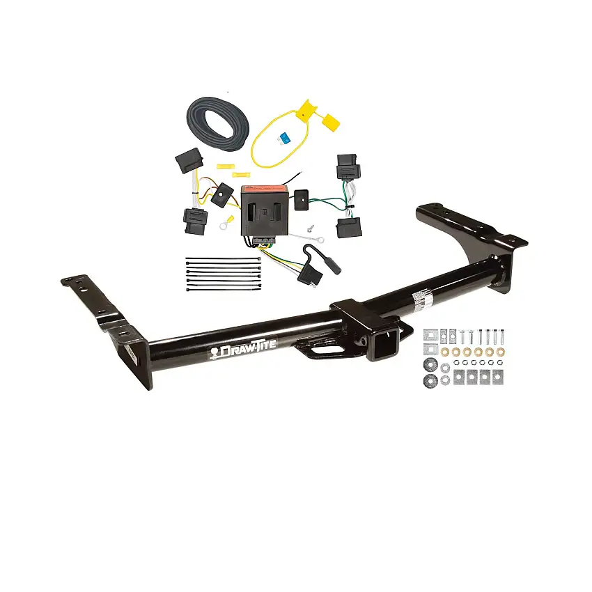 2008-2008 Ford E-150 Econoline Draw-tite Class 4 Trailer Hitch, 2 Inch Square Receiver Bundle w/ Plug-n-Play T-One Wiring Harness 75703