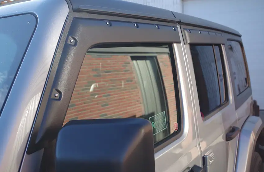 Focus Auto Design TOUGH WINDOW VISORS (Textured) for 18+ Jeep Wrangler JL, JLU & 20+ Gladiator JT TV7W18-