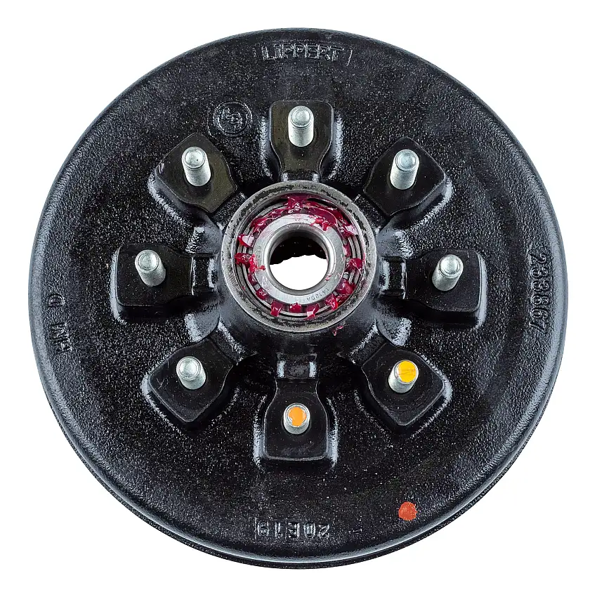 Lippert RV Brake Drum Hub for 7,000-lb. Axle - 8 on 6.5", 9/16" Stud (Fully Assembled) 814204