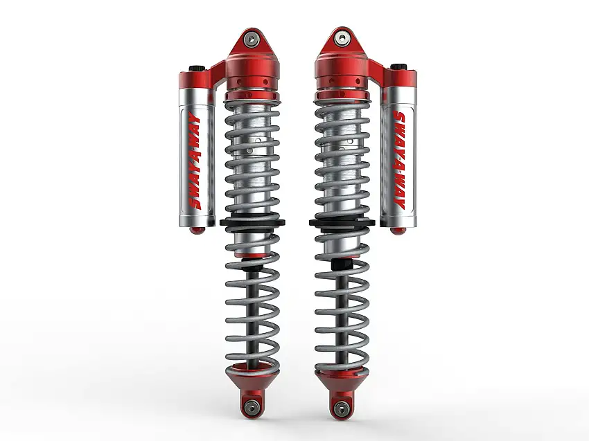 AFE 851-5600-04-CA Sway-A-Way 2.5 Front Coilover Kit w/ Piggyback Reservoirs and Comp Adjusters