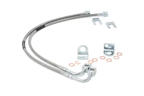 Rough Country Jeep Rear Stainless Steel Brake Lines 4.0-6.0 Inch 07-18 Wrangler JK 89708
