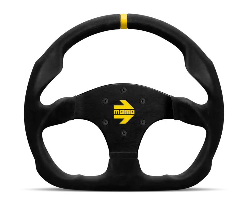 Momo MOD30 Steering Wheel 320 mm - Black Suede/Black Spokes/1 Stripe