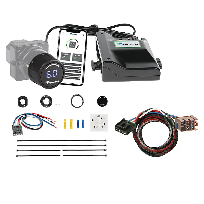 2003-2006 Chevrolet Avalanche 1500 Tekonsha Prodigy iD Smart Phone Configured Brake Controller for Trailers with 1 to 4 Axles Black 90920
