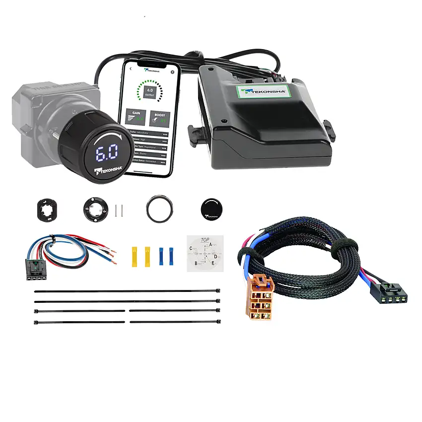2001-2002 Chevrolet Silverado 1500 HD Tekonsha Prodigy iD Smart Phone Configured Brake Controller for Trailers with 1 to 4 Axles Black 90920