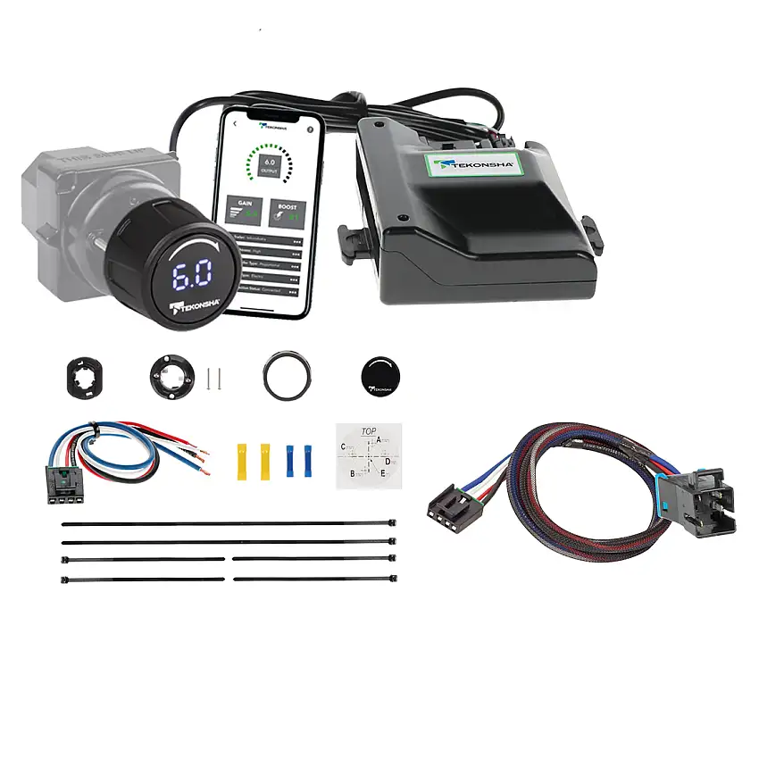 2004-2023 Freightliner XC Tekonsha Prodigy iD Smart Phone Configured Brake Controller for Trailers with 1 to 4 Axles Black 90920