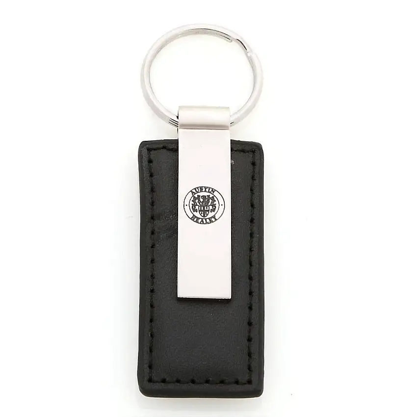 Austin Healey Leather & Bar Key Chain - Black