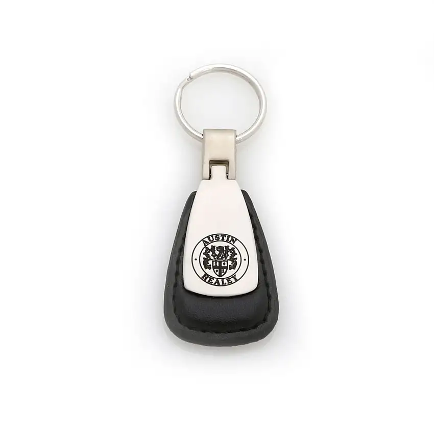 Austin Healey Leather & Teardrop Key Chain - Black