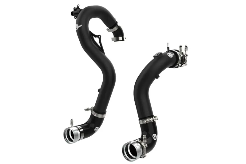 2021-2025 Ford Bronco 2.3L aFe Power BladeRunner Aluminum Hot and Cold Charge Pipe Kit in Black | 46-20574-B