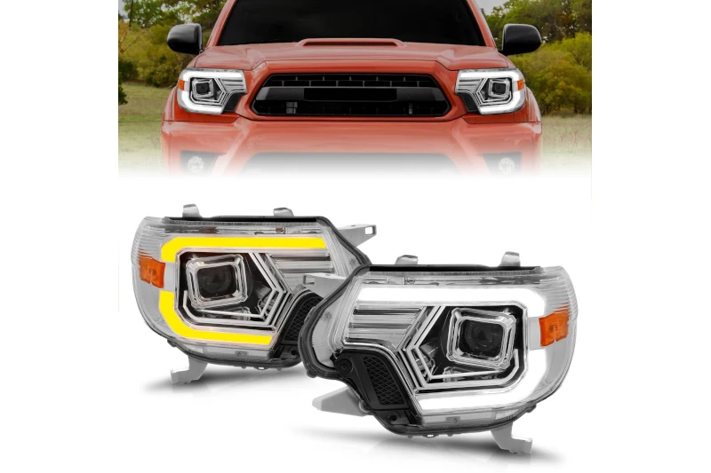 2012-2015 Toyota Tacoma ANZO Switchback Projector Headlights (Chrome) | Part# 111557