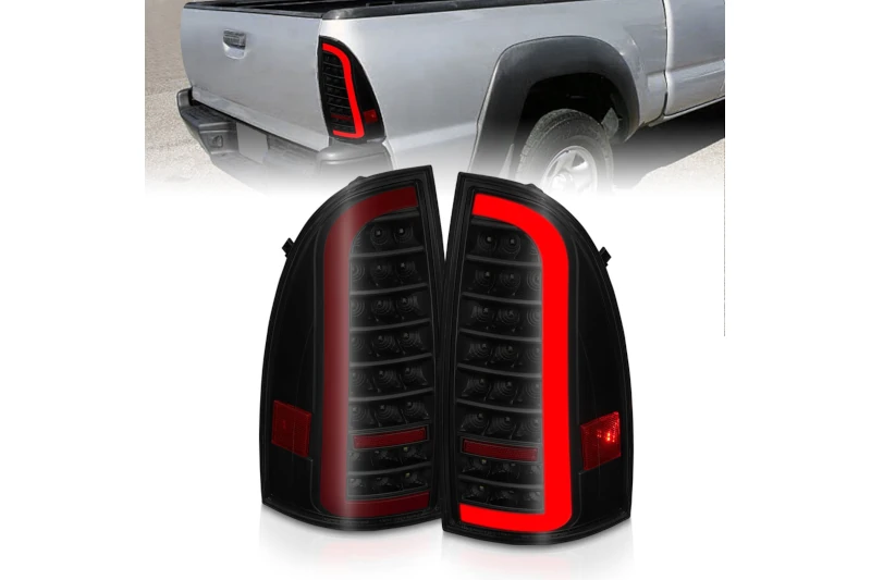 2005-2015 Toyota Tacoma ANZO LED Sequential Tail Lights (Black Housing/Smoke Lens) | Part# 311428